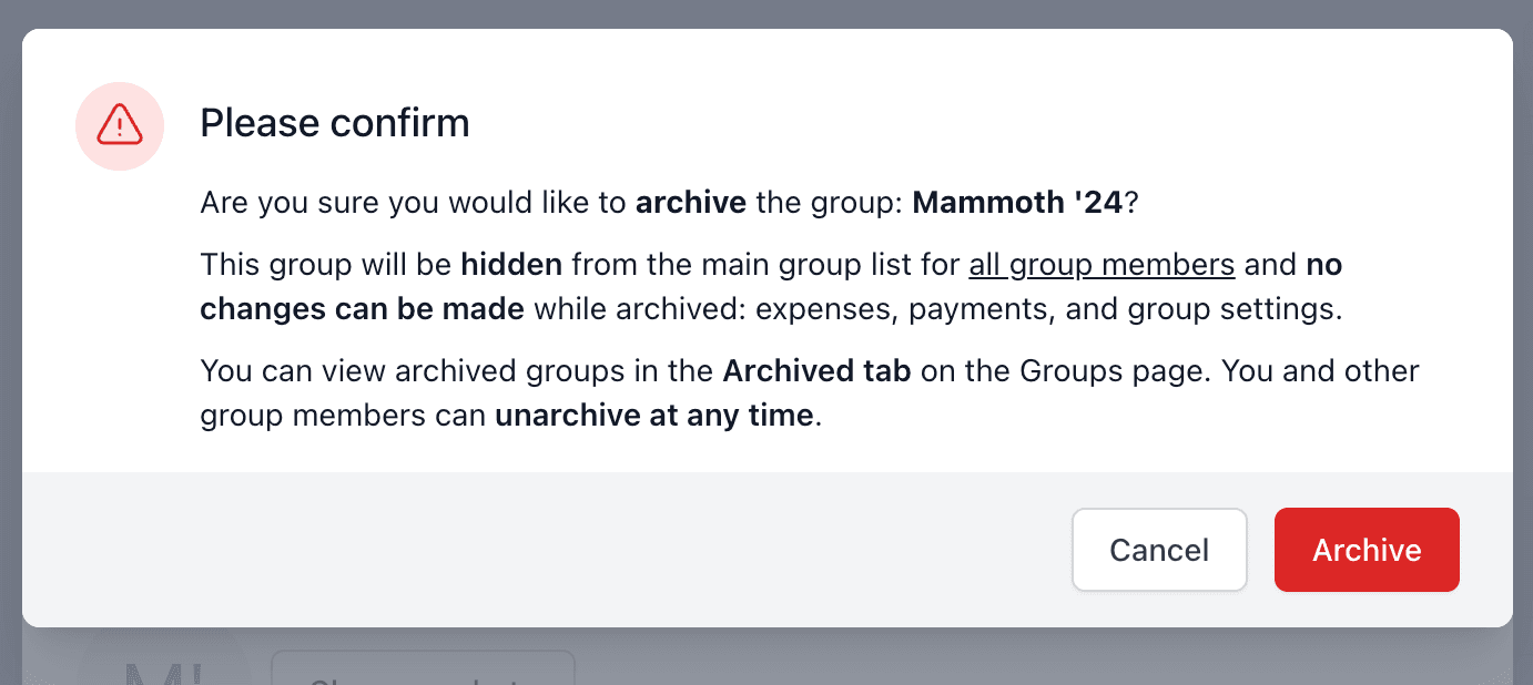 Confirm archive