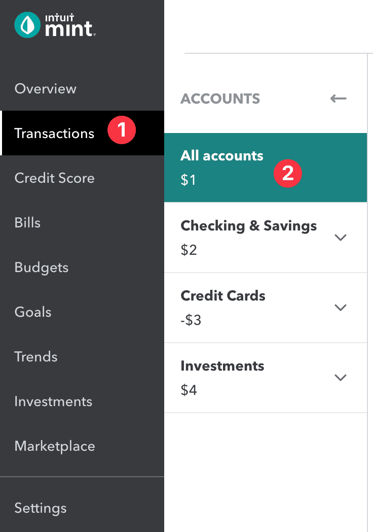 Mint transactions