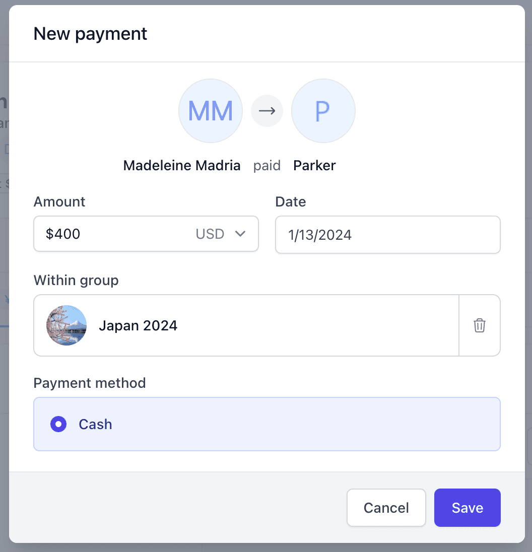 New payment