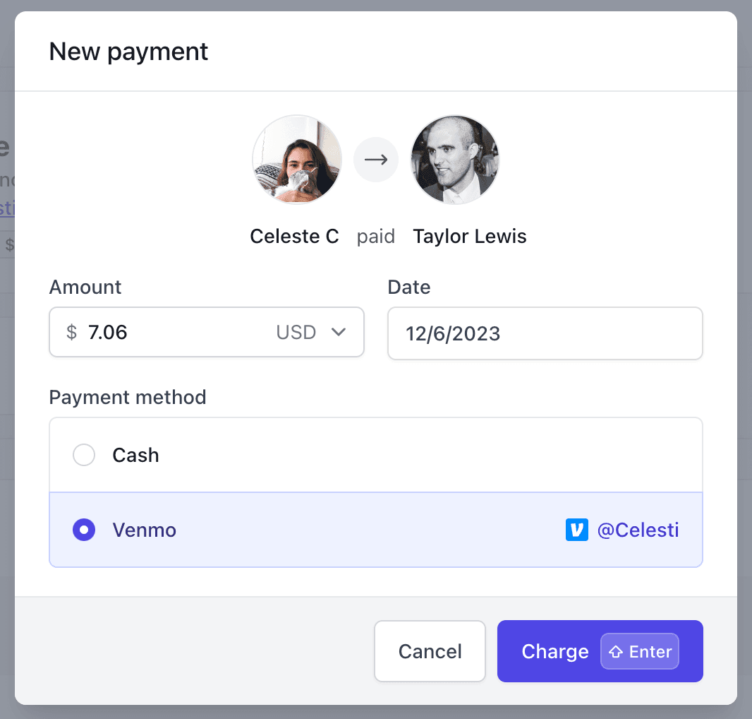 Friend payment