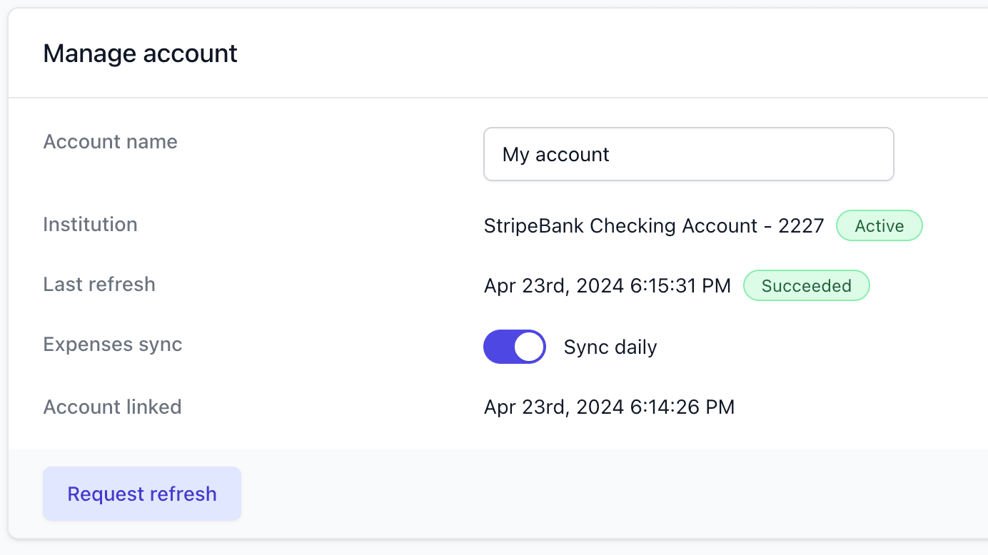 Manage account