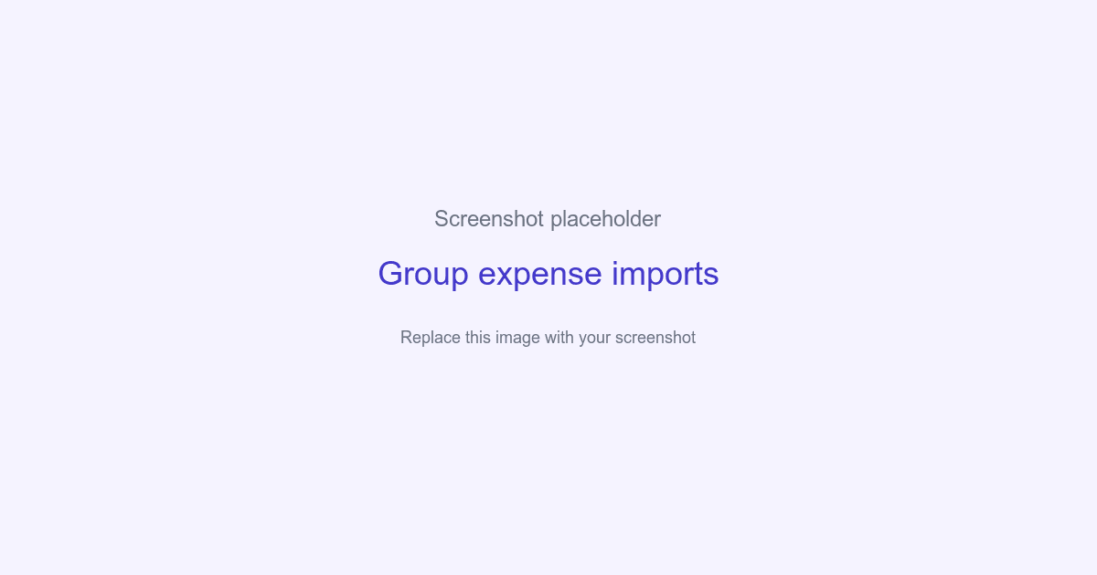 Screenshot placeholder for selecting a group when importing expenses
