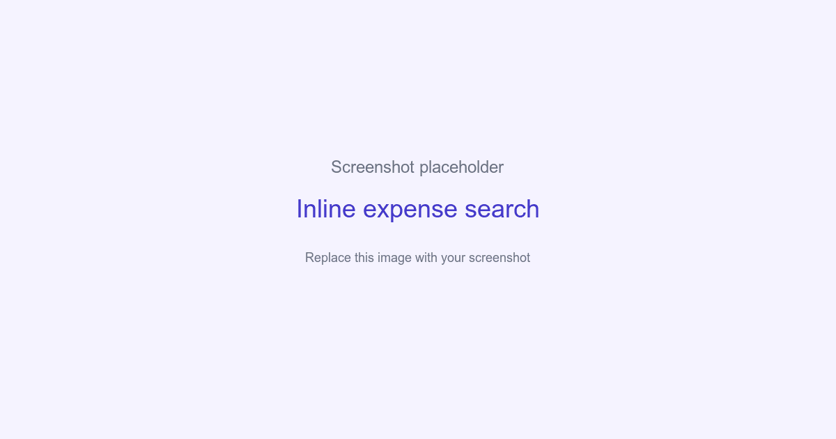 Screenshot placeholder for searching expenses directly from a mobile expense list