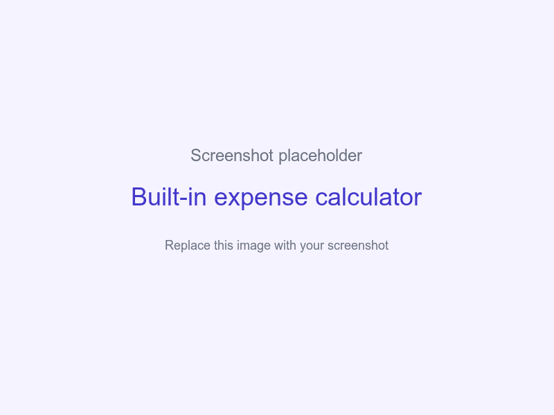 Screenshot placeholder for the built-in expense calculator