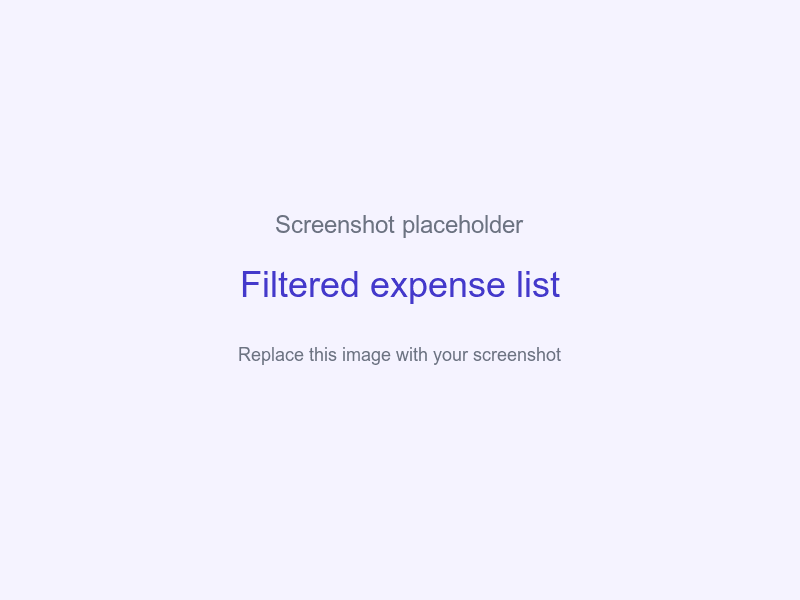 Screenshot placeholder for a filtered expense list