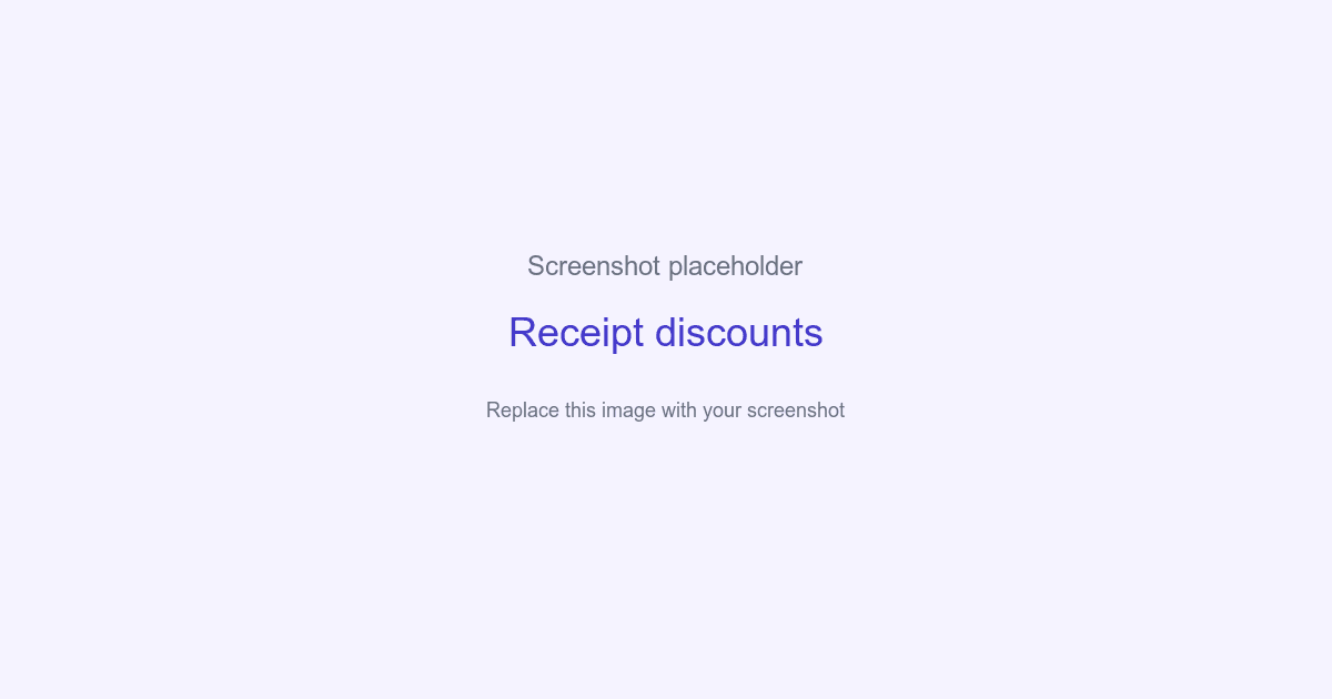 Screenshot placeholder for receipt discounts