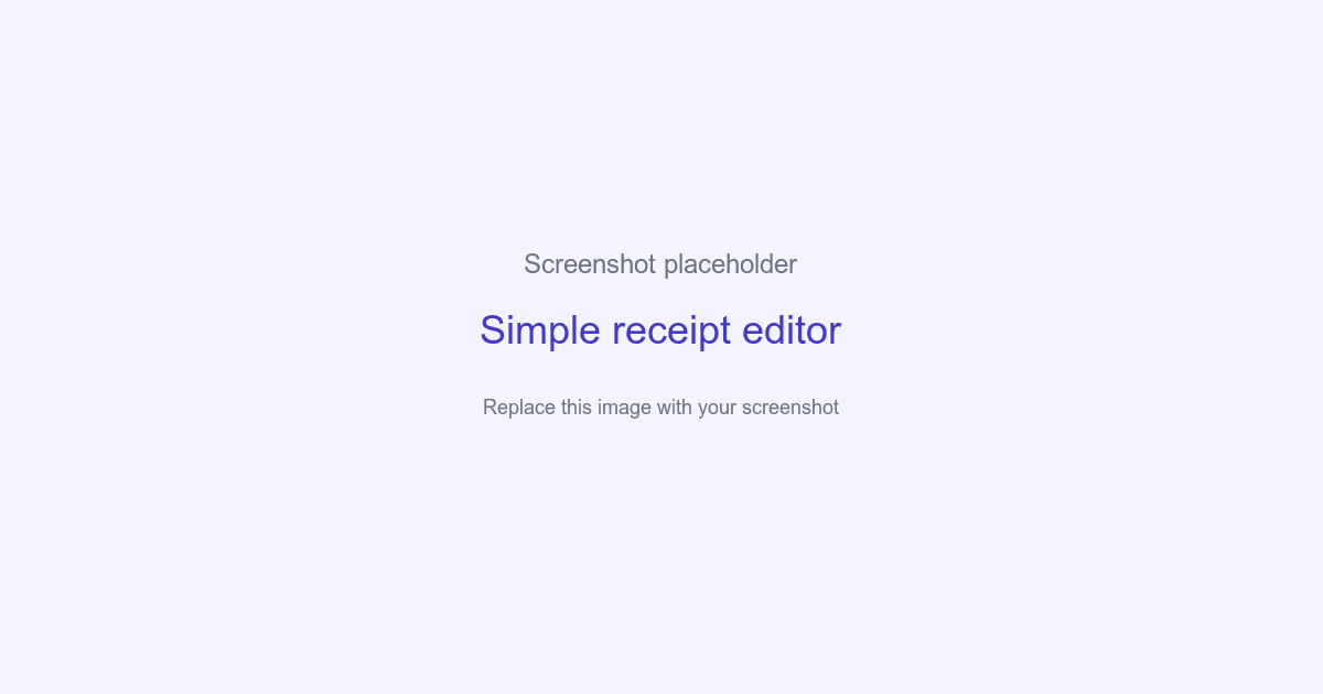 Screenshot placeholder for the simple receipt editor